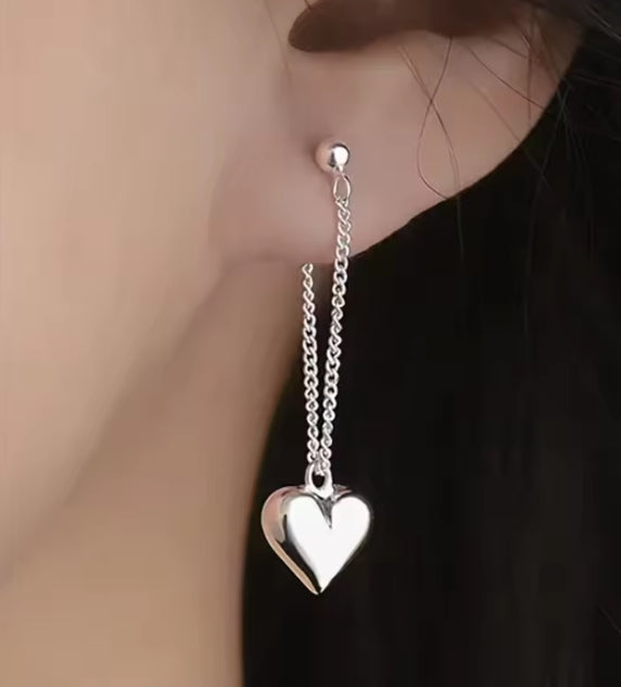 sterling zilveren oorbellen voor vrouwen hart ketting