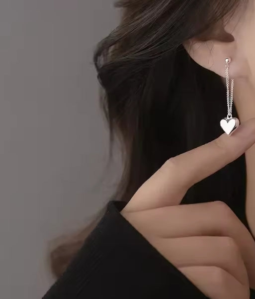 sterling zilveren oorbellen voor vrouwen hart ketting