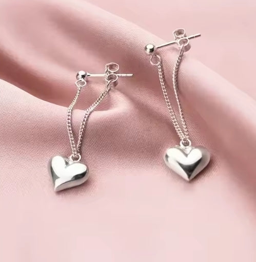 sterling zilveren oorbellen voor vrouwen hart ketting