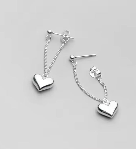 sterling zilveren oorbellen voor vrouwen hart ketting