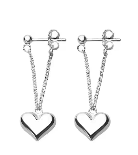 sterling zilveren oorbellen voor vrouwen hart ketting