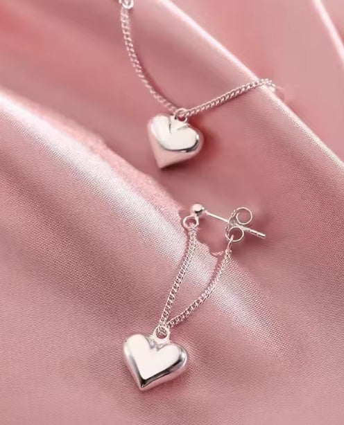 sterling zilveren oorbellen voor vrouwen hart ketting