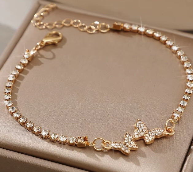 Sterling Zilveren Vlinder Armband Voor Vrouwen Mode Luxe Strass