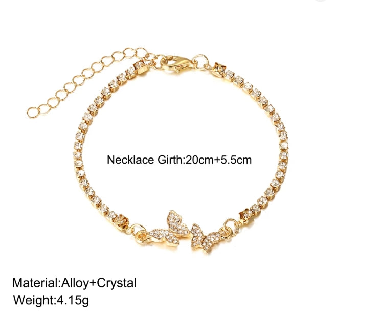 Sterling Zilveren Vlinder Armband Voor Vrouwen Mode Luxe Strass