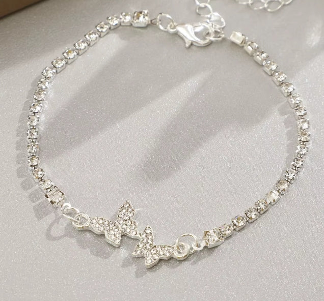 Sterling Zilveren Vlinder Armband Voor Vrouwen Mode Luxe Strass