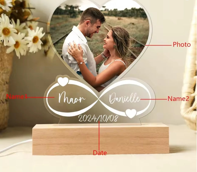 Verjaardag Vrouwen Mannen Koppels Geschenken Aangepaste Foto Liefde Frame Gepersonaliseerde Acryl Plaque Valentijnsdag Cadeftware voor Hem Haar