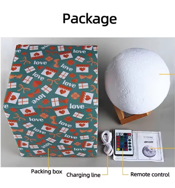 3D-printen Maanlamp Gepersonaliseerde fotodext Aangepaste USB-nachtlampje Verjaardag Moederdag Valentijnsdag Vakantie Maannadeau