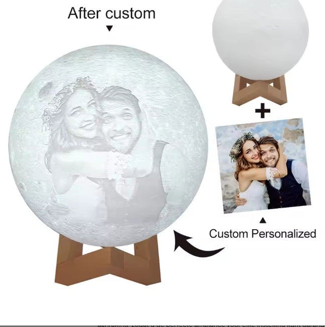 3D-printen Maanlamp Gepersonaliseerde fotodext Aangepaste USB-nachtlampje Verjaardag Moederdag Valentijnsdag Vakantie Maannadeau