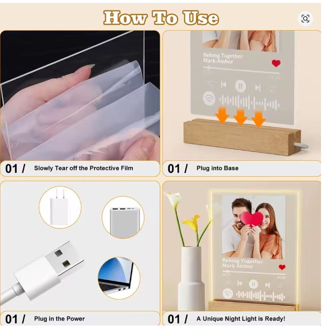 Aangepaste Spotify muziek plaquette cadeaus