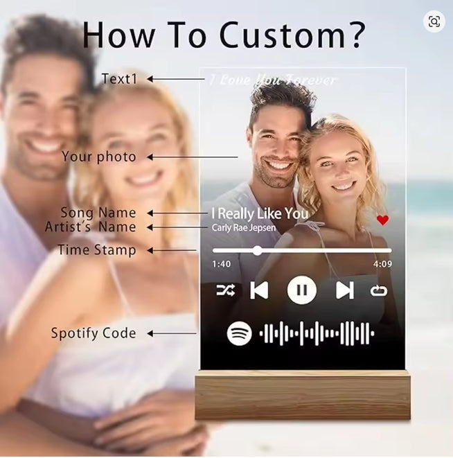 Aangepaste Spotify muziek plaquette cadeaus