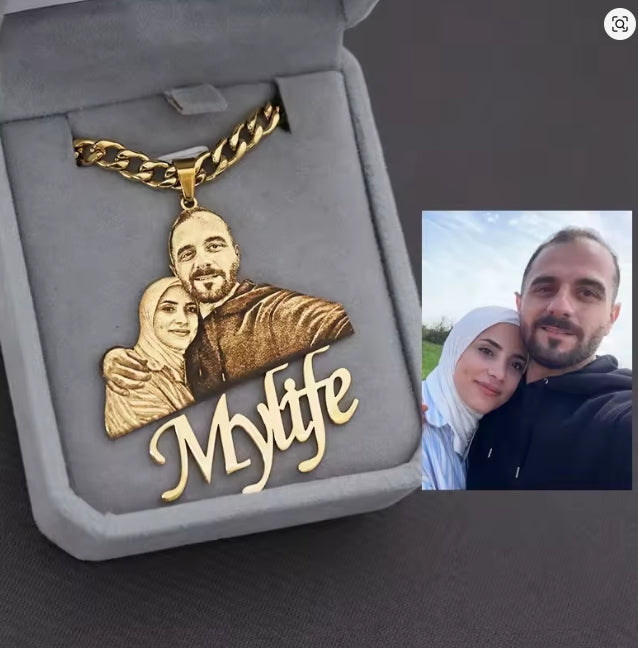 Aangepaste foto naamplaatje hanger