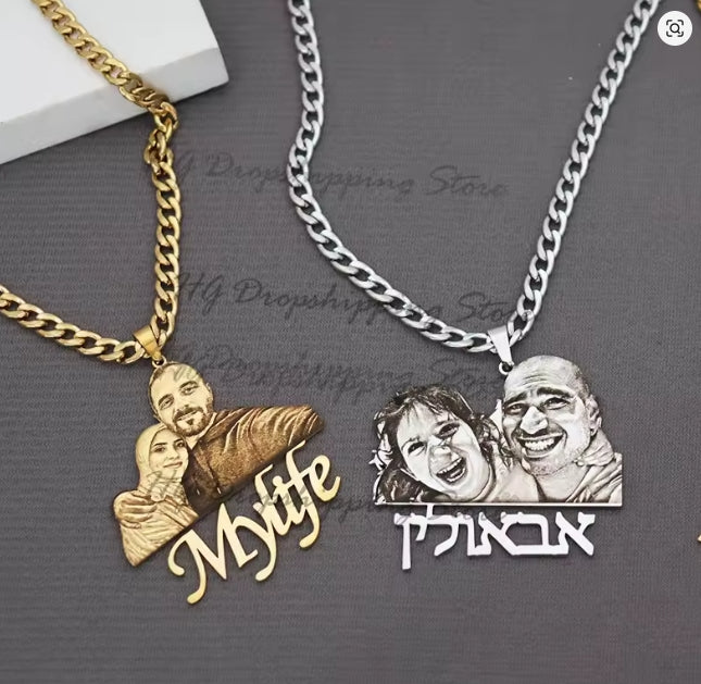 Aangepaste foto naamplaatje hanger