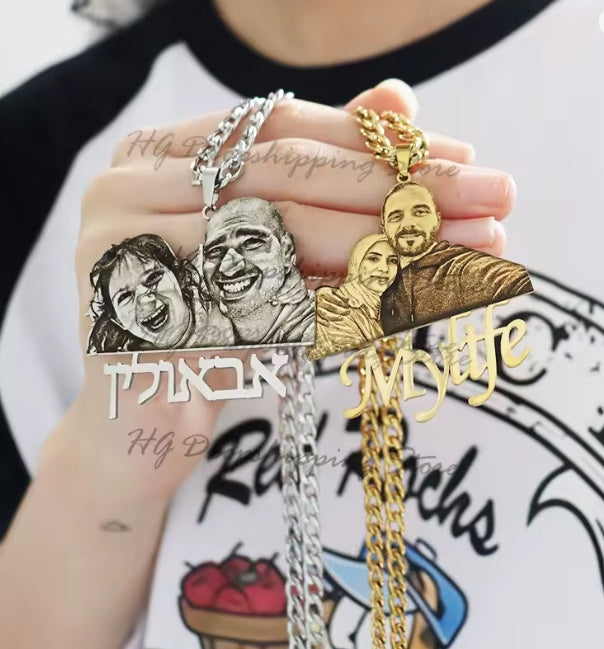 Aangepaste foto naamplaatje hanger