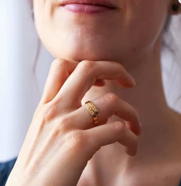 Dual Twee Naam Ringen Goud Kleur Custom