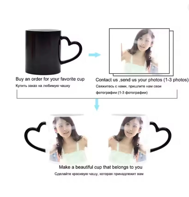 keramische magische beker giet warm water foto display foto