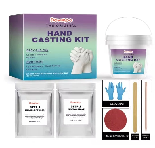 Paar handgemaakte gietkit, voor handafdruk,