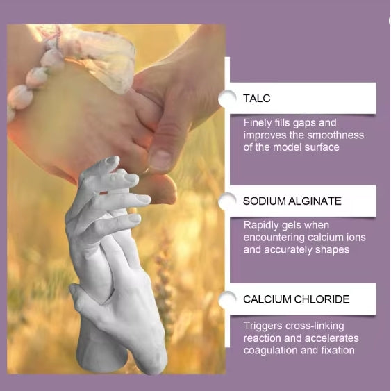 Paar handgemaakte gietkit, voor handafdruk,