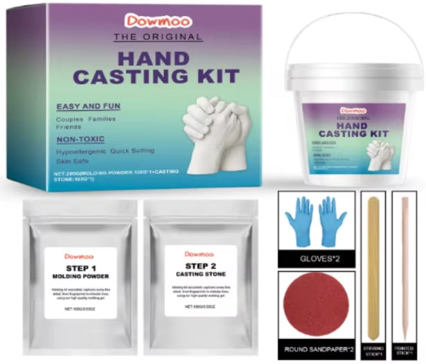 Paar handgemaakte gietkit, voor handafdruk,