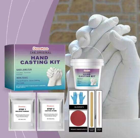 Paar handgemaakte gietkit, voor handafdruk,