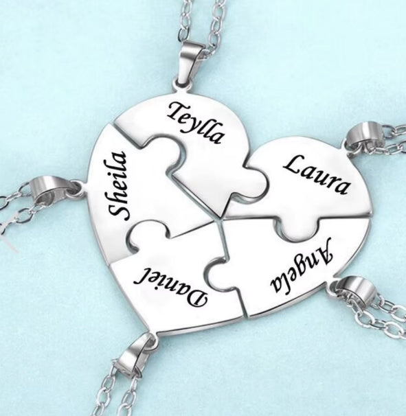 namen verbaasd hart hanger ketting