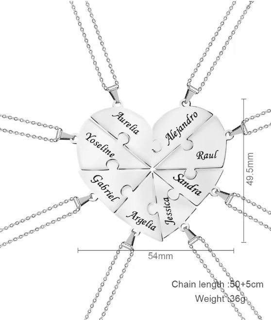 namen verbaasd hart hanger ketting