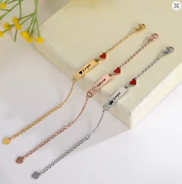 Baby Naam Armband 14K Vergulde Aangepaste ID