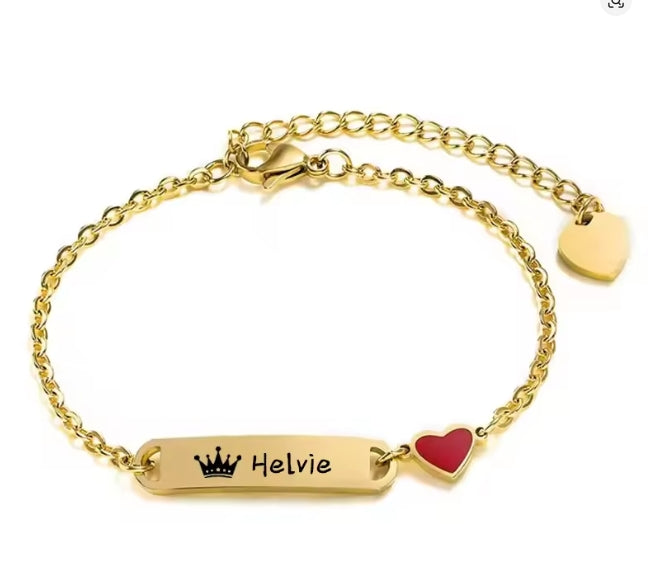 Baby Naam Armband 14K Vergulde Aangepaste ID