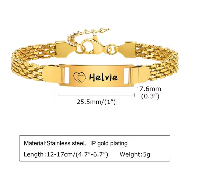 Baby Naam Armband 14K Vergulde Aangepaste ID