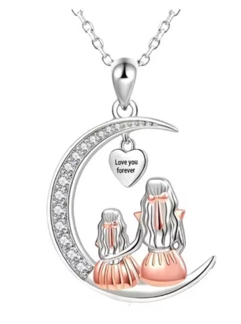 maan hanger ketting voor moeder en dochter