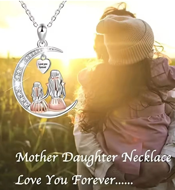 maan hanger ketting voor moeder en dochter