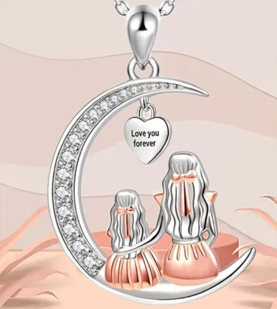 maan hanger ketting voor moeder en dochter