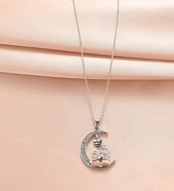 maan hanger ketting voor moeder en dochter