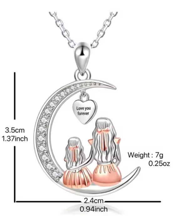maan hanger ketting voor moeder en dochter