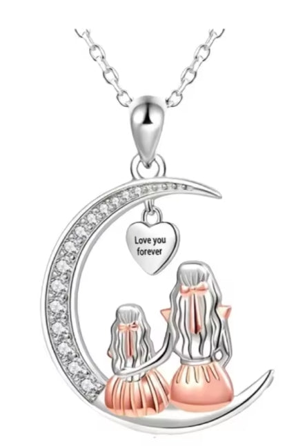 maan hanger ketting voor moeder en dochter