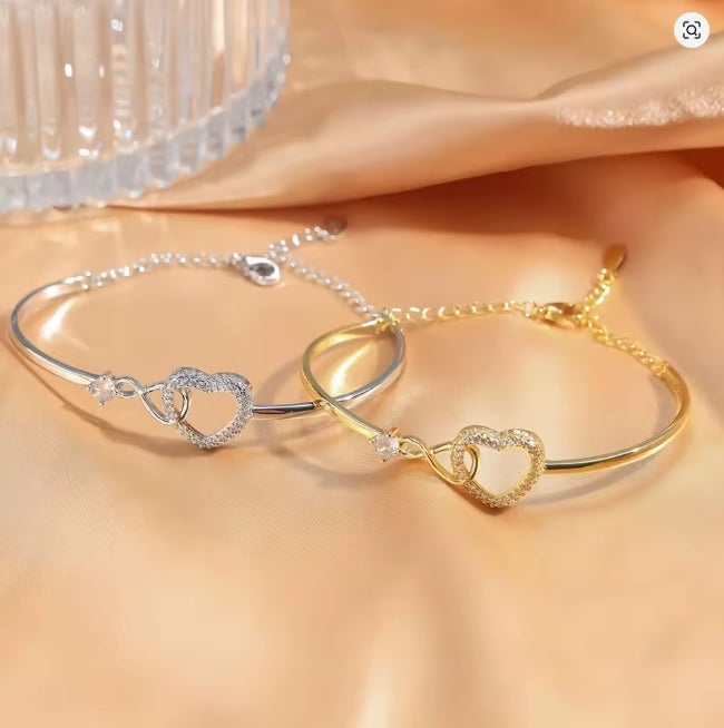 oneindig symbool holle hartarmband met geschenkdoos