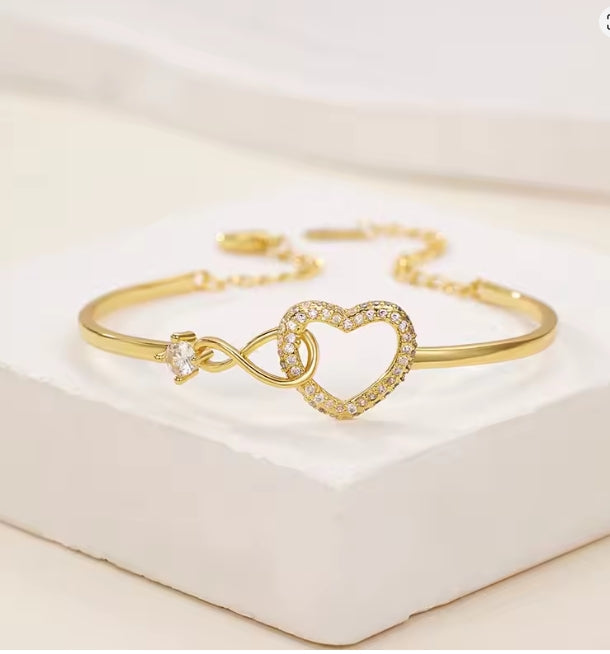 oneindig symbool holle hartarmband met geschenkdoos