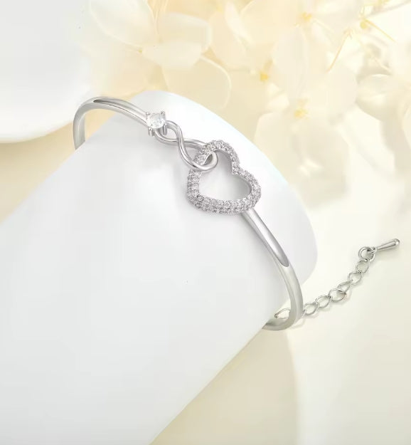 oneindig symbool holle hartarmband met geschenkdoos