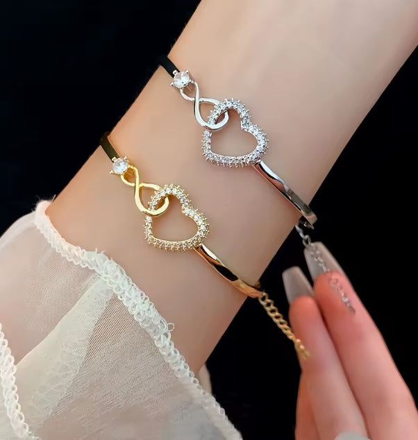 oneindig symbool holle hartarmband met geschenkdoos