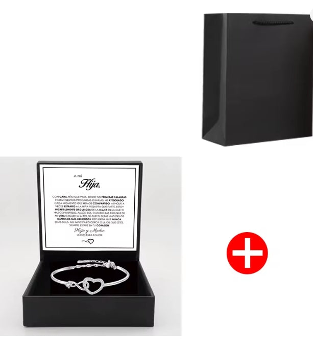 oneindig symbool holle hartarmband met geschenkdoos