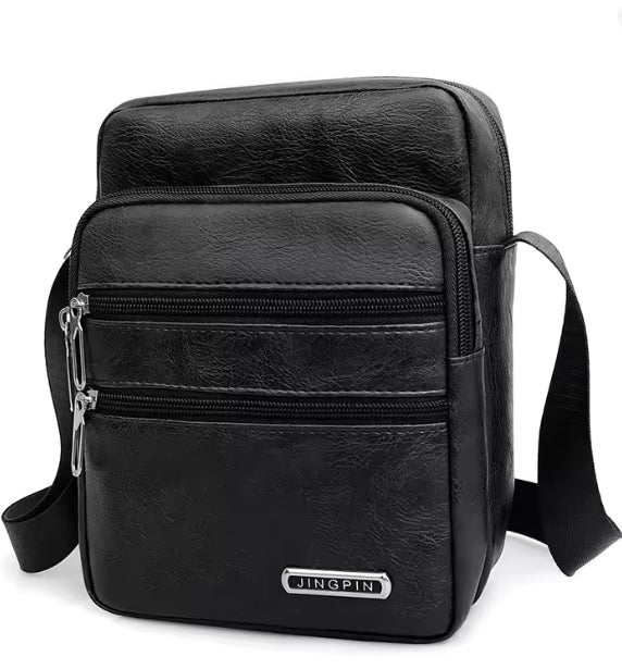 Heren schoudertas van PU-leer met grote capaciteit,
