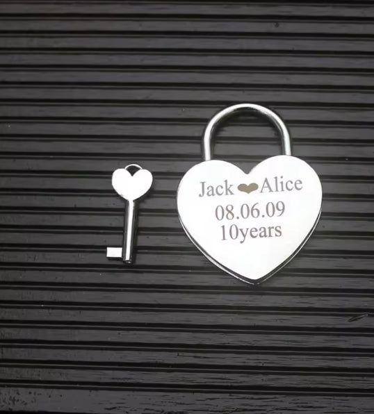 Gepersonaliseerde gegraveerde liefde hart hangslot