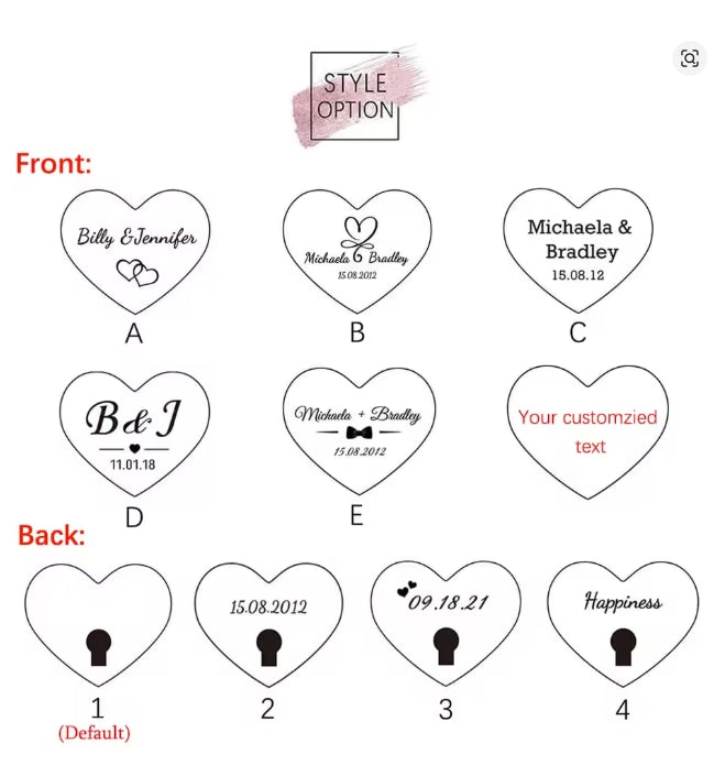 Personalized engraved love heart padlock