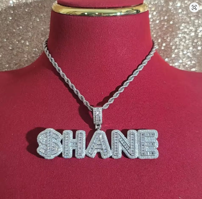 Aangepaste Iced Out kleine naam hangers