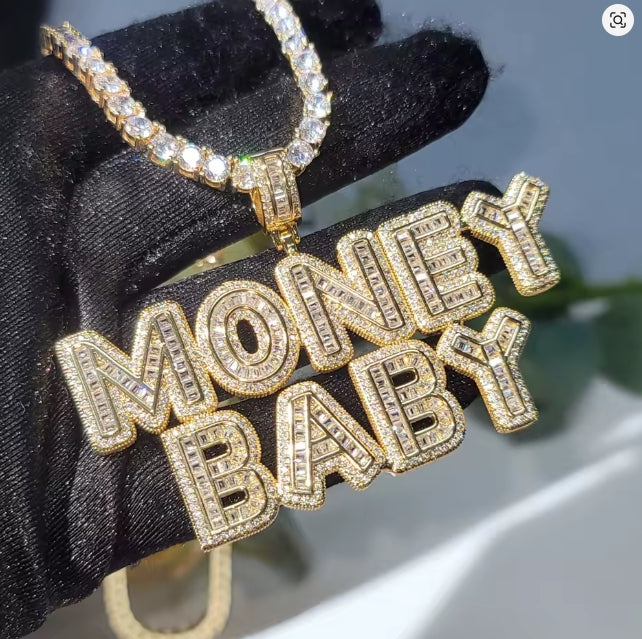 Aangepaste Iced Out kleine naam hangers