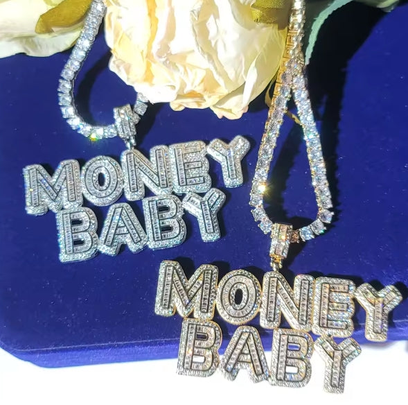 Aangepaste Iced Out kleine naam hangers