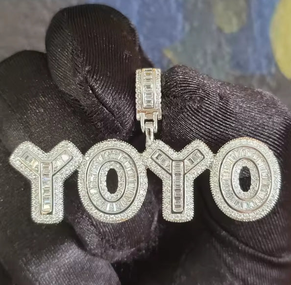 Aangepaste Iced Out kleine naam hangers