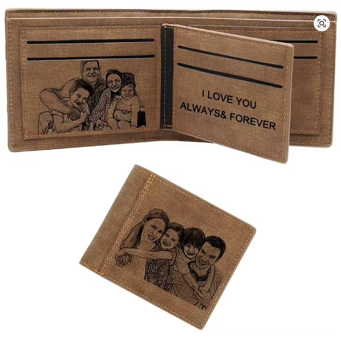 Gepersonaliseerde foto Op maat gegraveerde portefeuilles Mannen