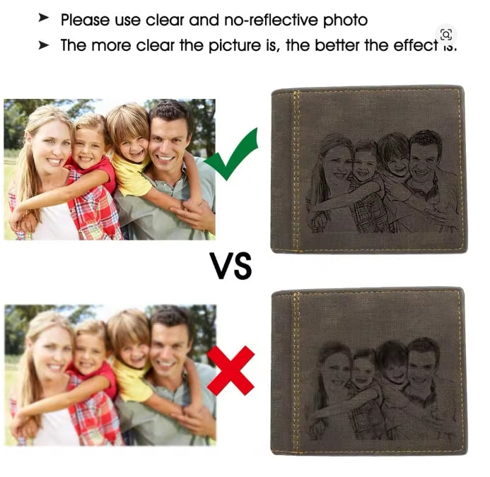 Gepersonaliseerde foto Op maat gegraveerde portefeuilles Mannen