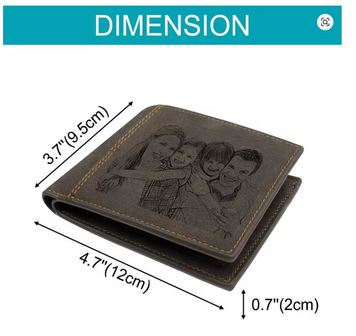 Gepersonaliseerde foto Op maat gegraveerde portefeuilles Mannen