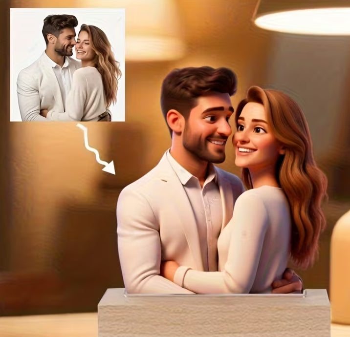 2D Plat, Aangepaste 3D Cartoon Acryl Fotolijst - AI Ontworpen Aangepaste Fotolijsten,